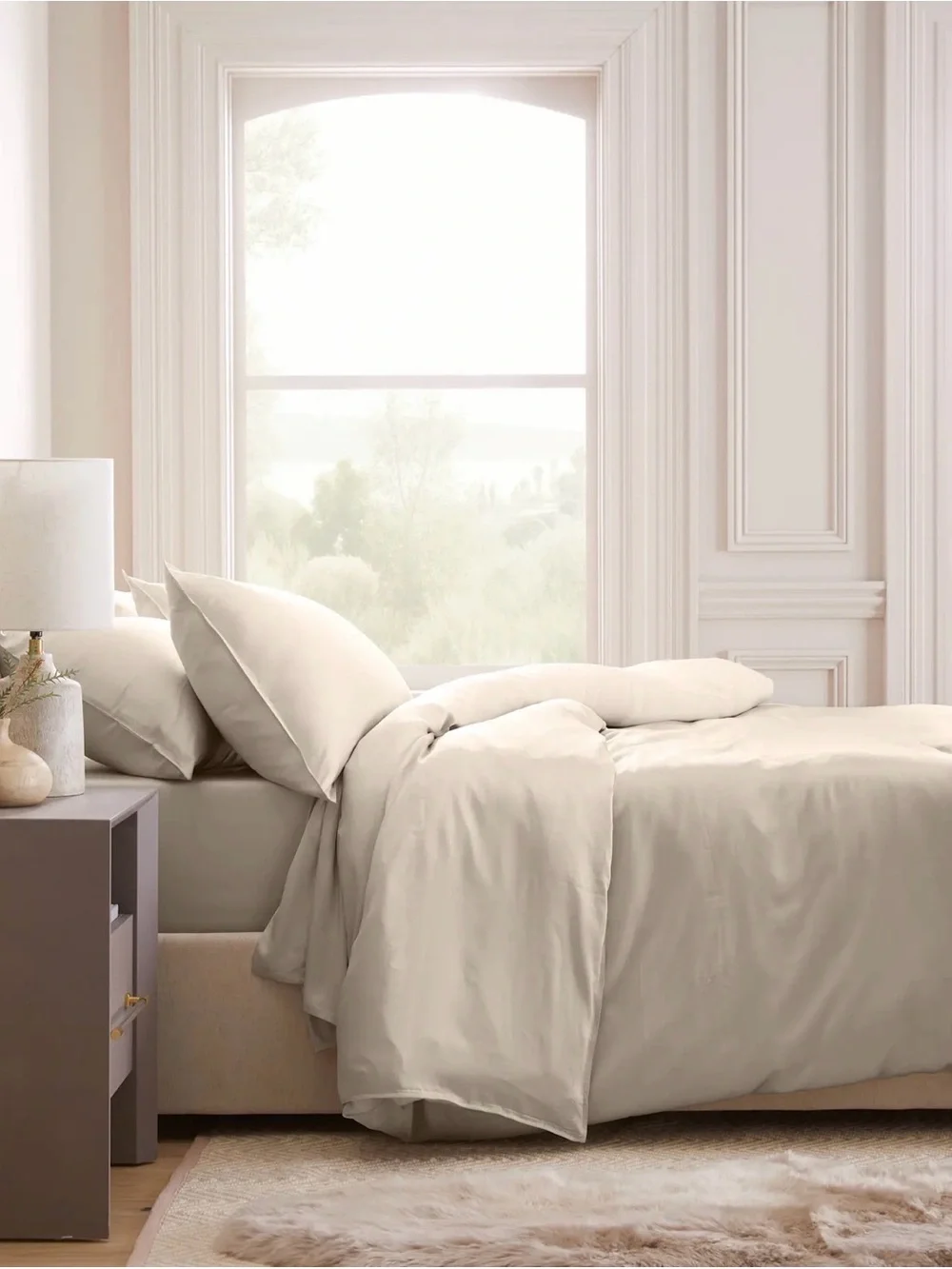 Quince Bamboo Duvet Cover in Sand Full/Queen